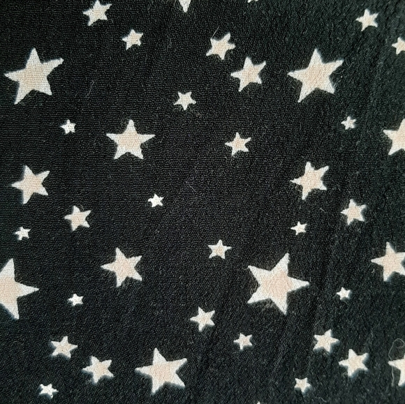 Forever 21 Women's Black Top with White Stars - Picture 8 of 9
